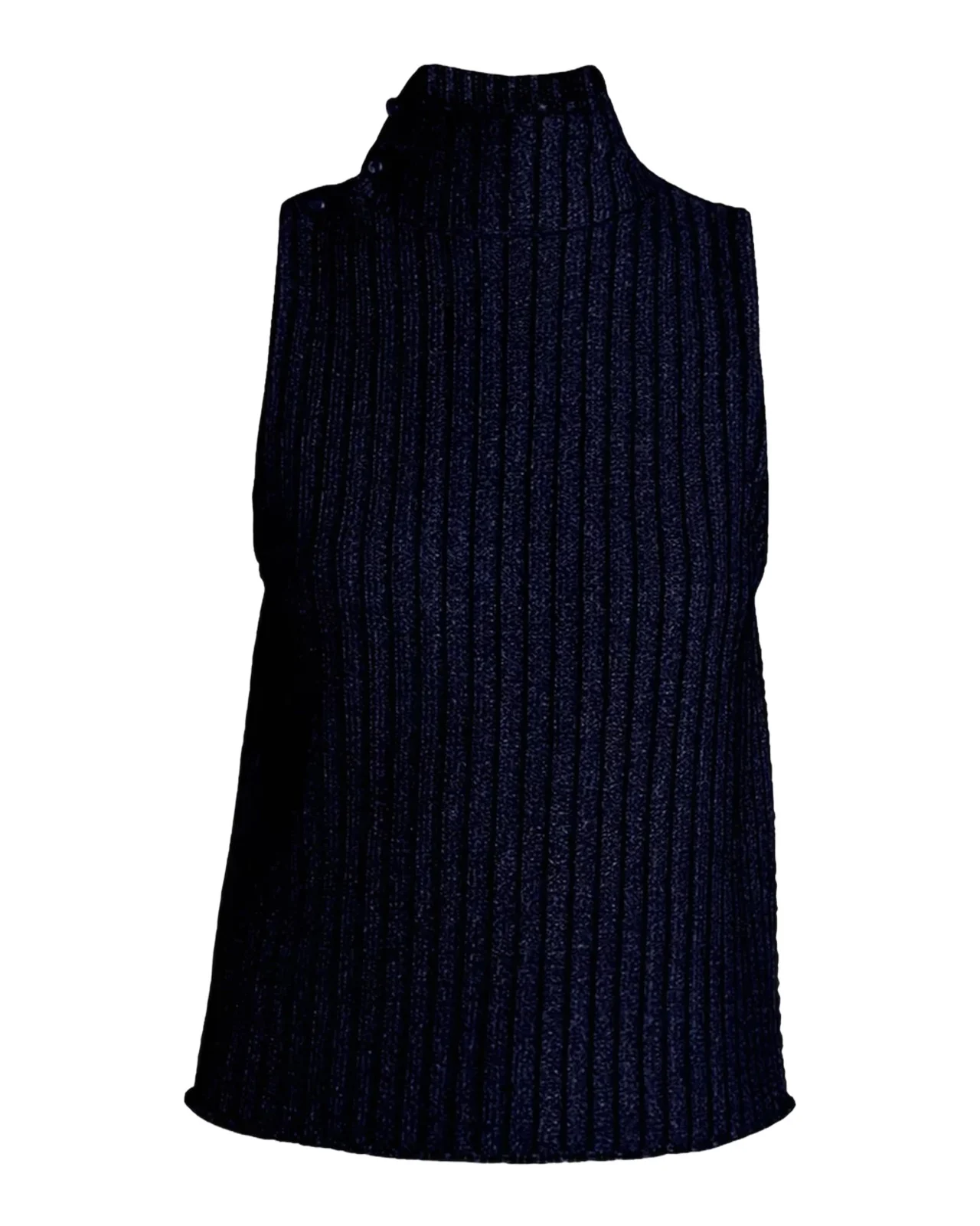 Giorgio Armani Metallic Knit Sleeveless Turtleneck Sweater