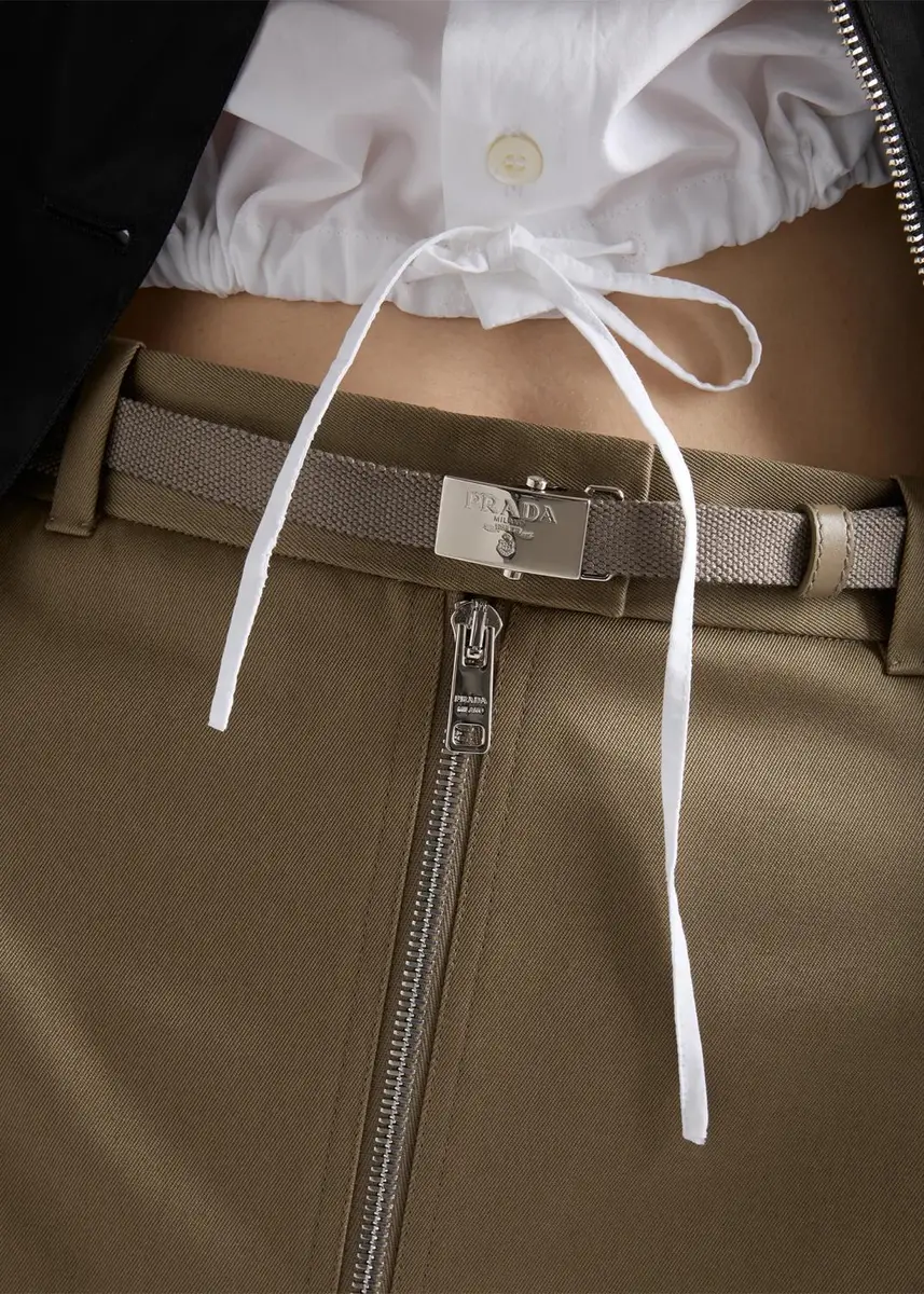 Prada Belted Cotton-Blend Mini Skirt | Thumbnail 5 Prada Belted Cotton-Blend Mini Skirt | Thumbnail 5