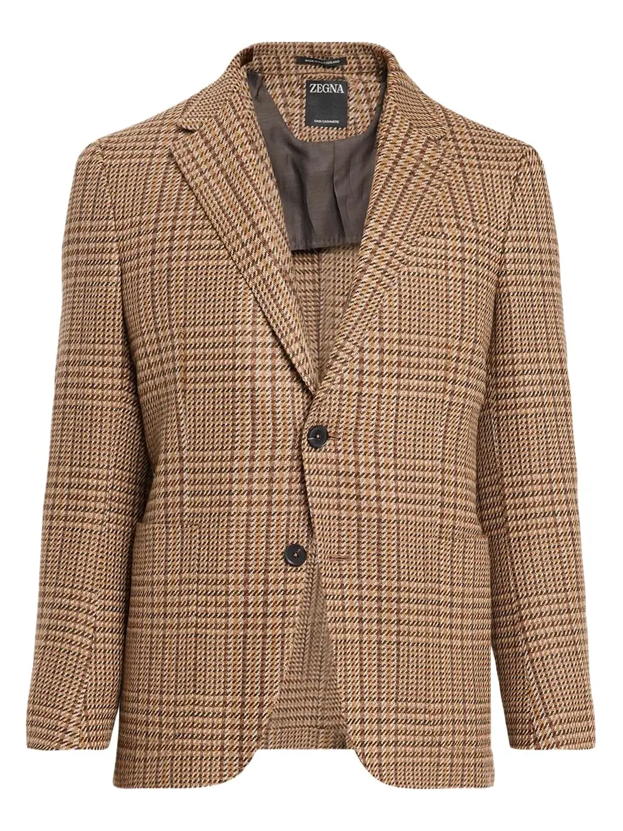 Zegna Men's Cashmere Glen Plaid Single-Breasted Sport Coat