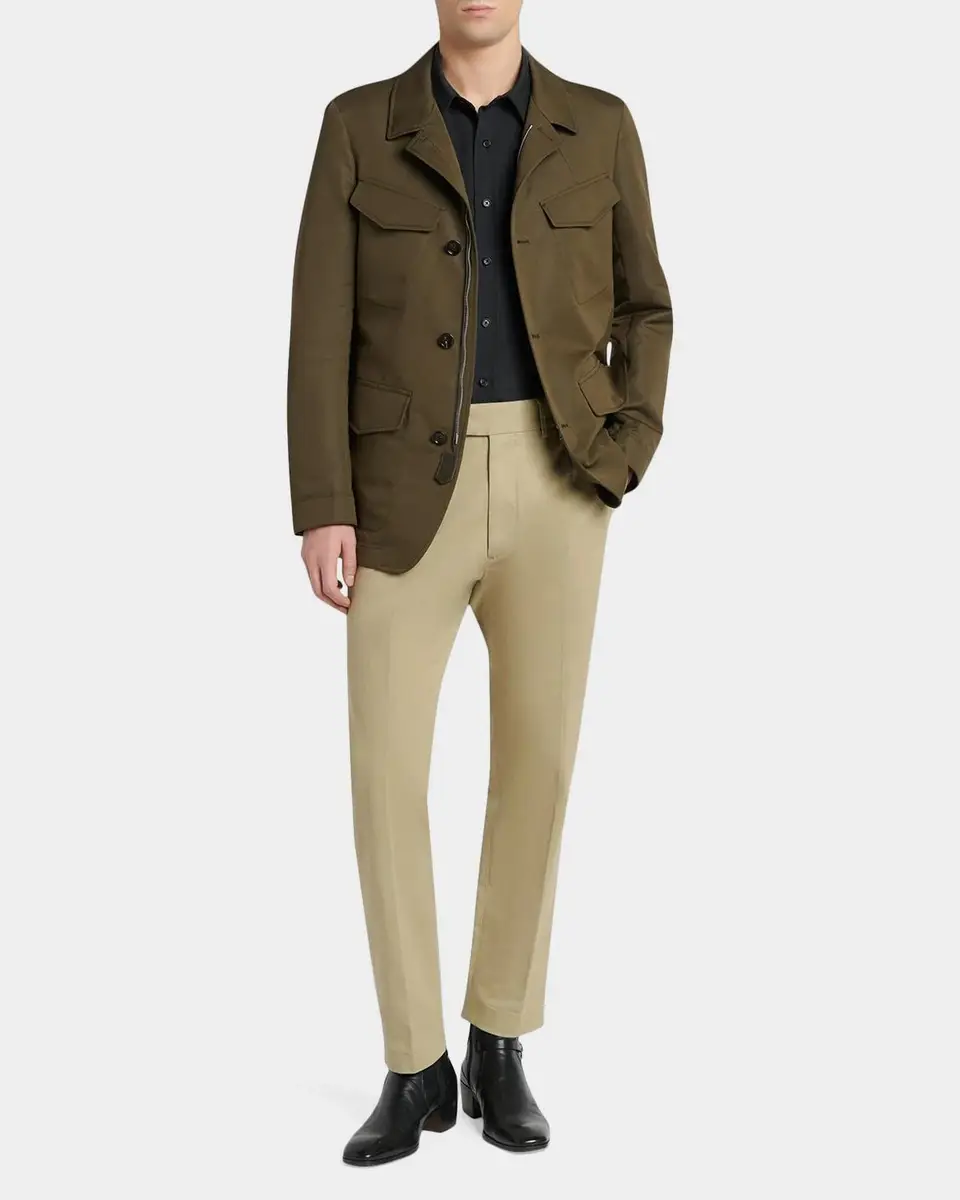 Tom Ford Men's Silk Twill Flap Pocket Button-Down Shirt | Thumbnail 2 Tom Ford Men's Silk Twill Flap Pocket Button-Down Shirt | Thumbnail 2