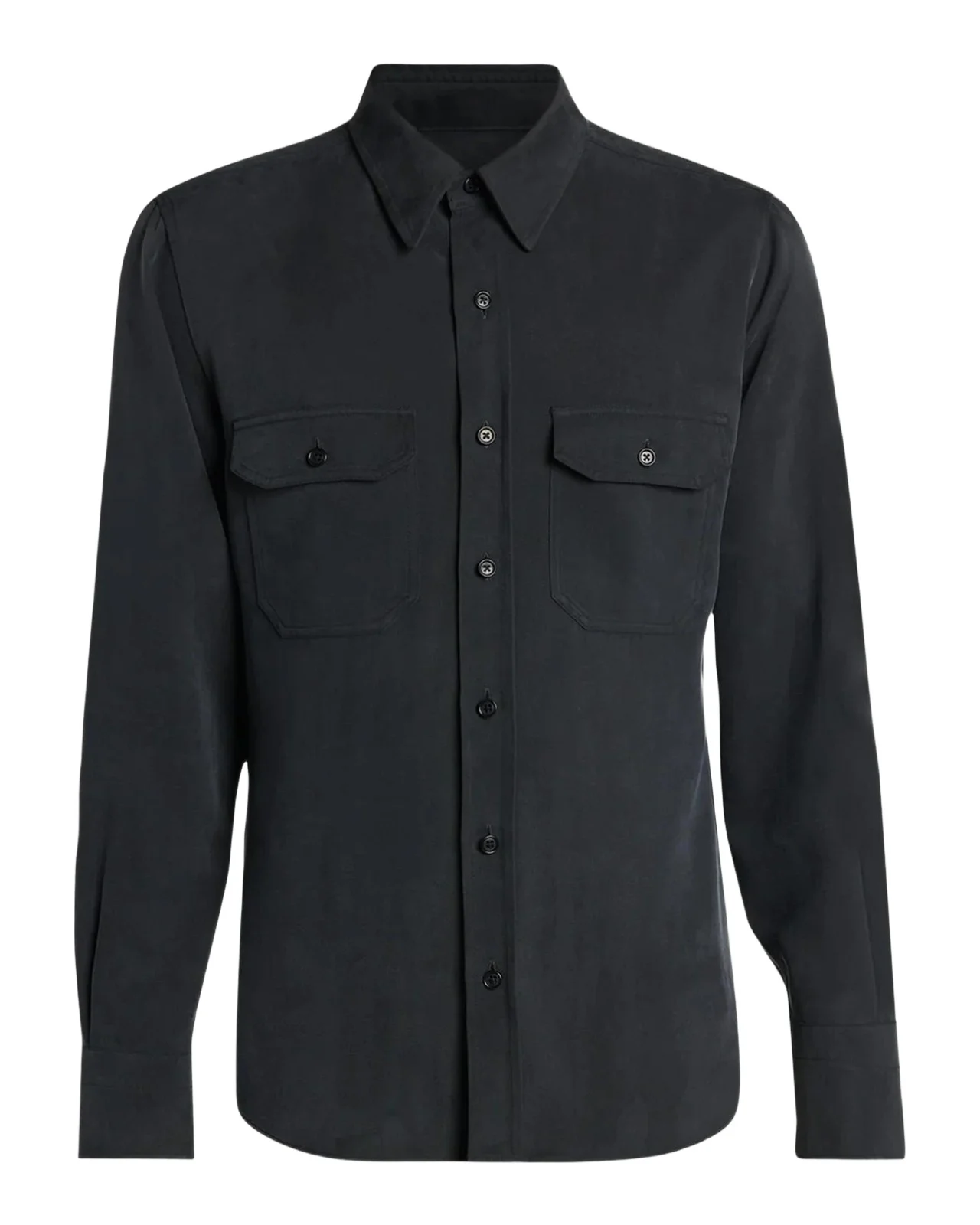 Tom Ford Men's Silk Twill Flap Pocket Button-Down Shirt
