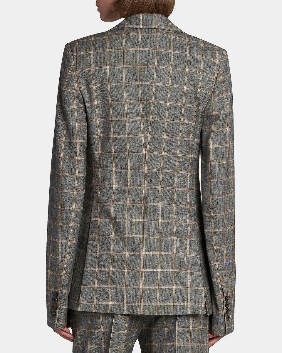 Stella McCartney Slim Checked Single-Breasted Blazer Jacket | Thumbnail 3 Stella McCartney Slim Checked Single-Breasted Blazer Jacket | Thumbnail 3