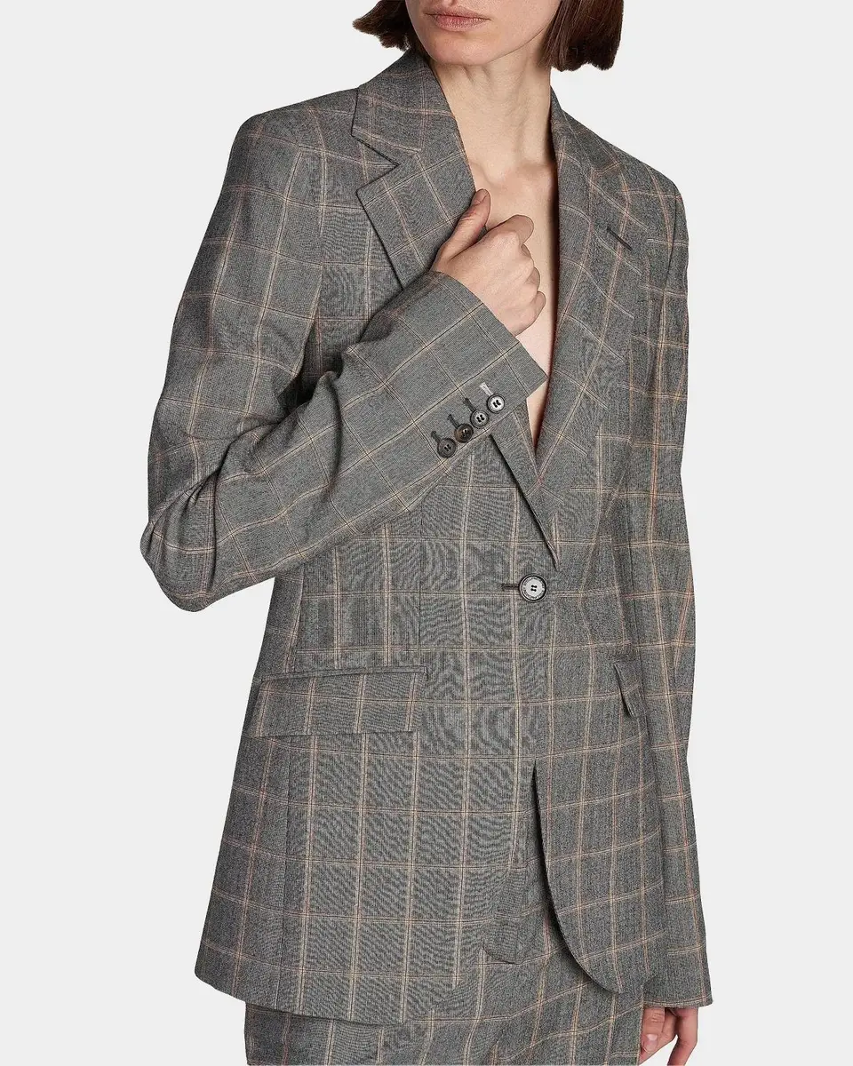 Stella McCartney Slim Checked Single-Breasted Blazer Jacket | Thumbnail 5 Stella McCartney Slim Checked Single-Breasted Blazer Jacket | Thumbnail 5