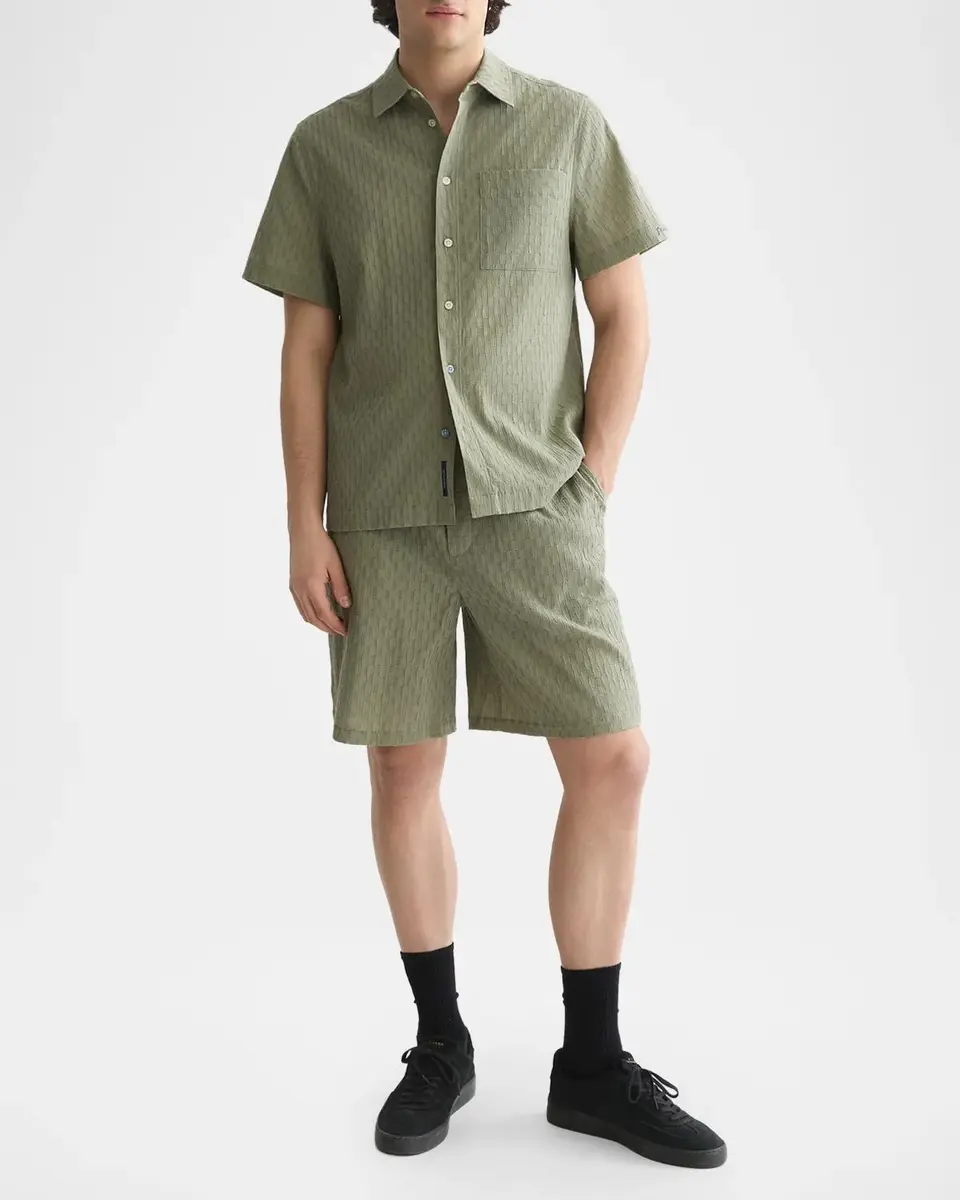 Scotch & Soda Men's Jacquard Seersucker Drawstring Shorts | Thumbnail 2