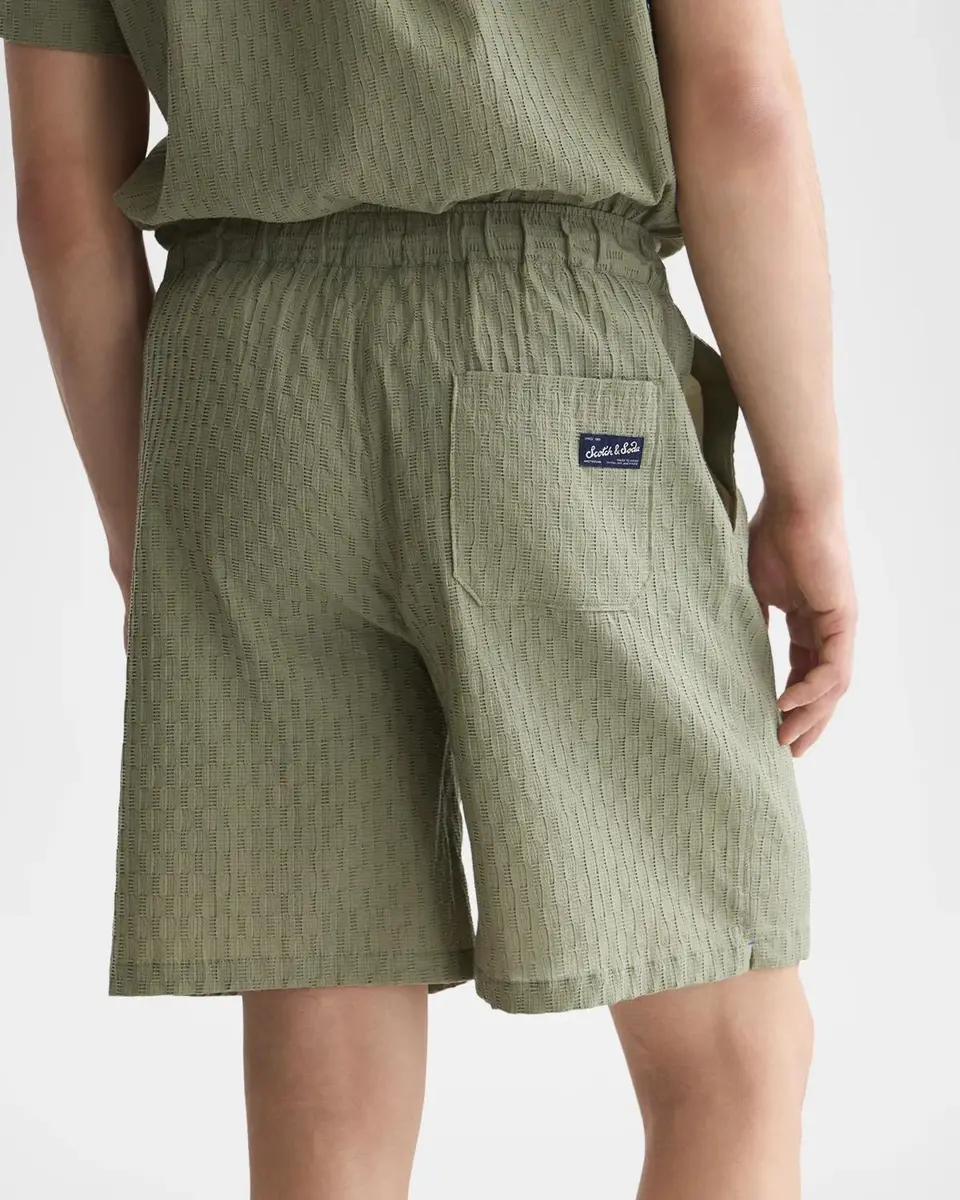 Scotch & Soda Men's Jacquard Seersucker Drawstring Shorts | Thumbnail 5