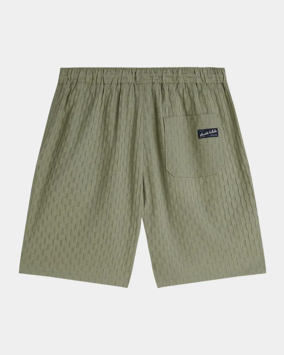 Scotch & Soda Men's Jacquard Seersucker Drawstring Shorts | Thumbnail 7