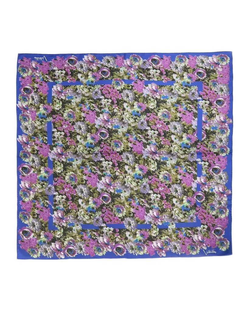 Valentino Garavani Floral Silk Foulard Scarf | Image 1 Valentino Garavani Floral Silk Foulard Scarf | Image 1