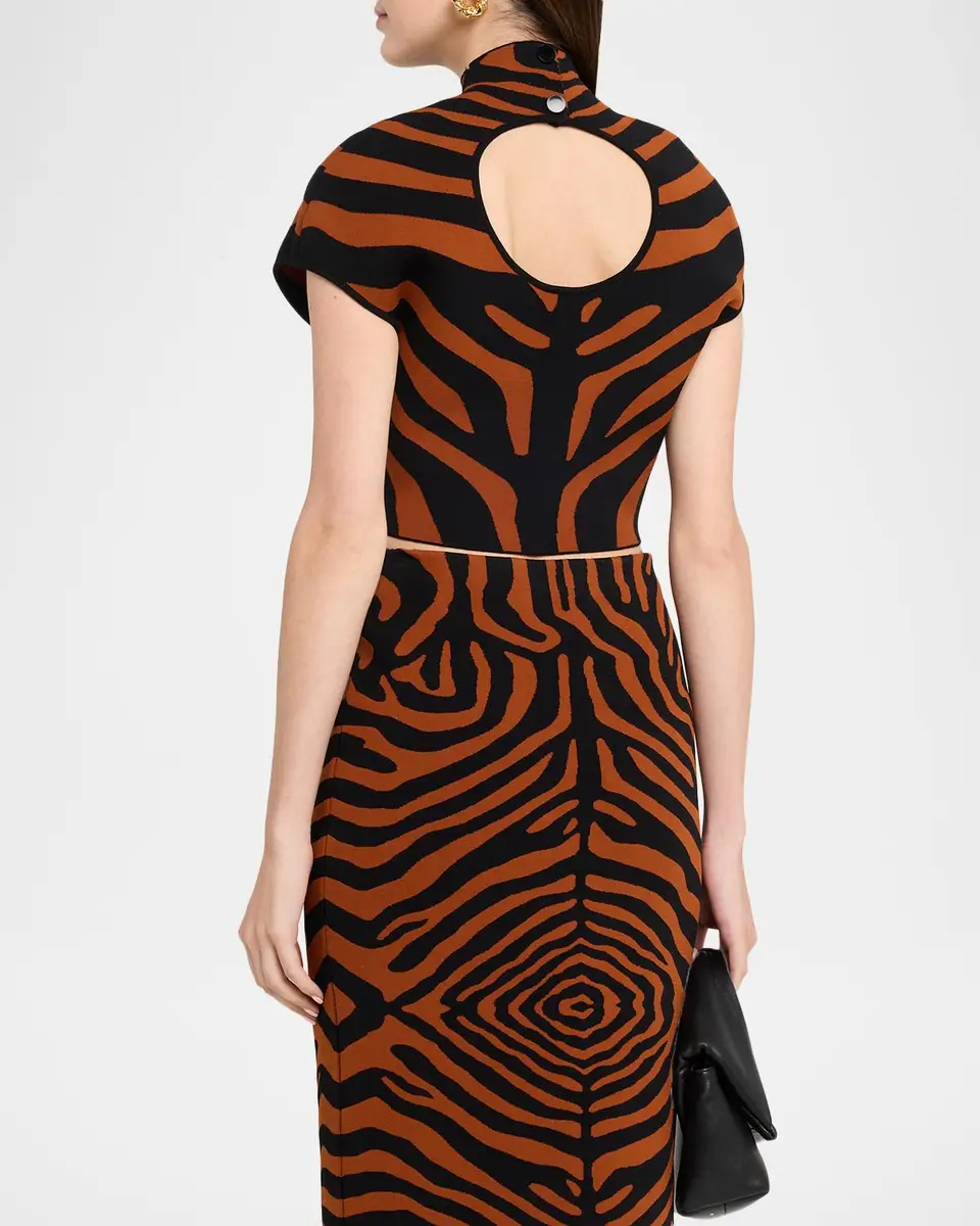 Et Ochs Rumi Cropped Tiger Striped Knit Top | Thumbnail 3 Et Ochs Rumi Cropped Tiger Striped Knit Top | Thumbnail 3