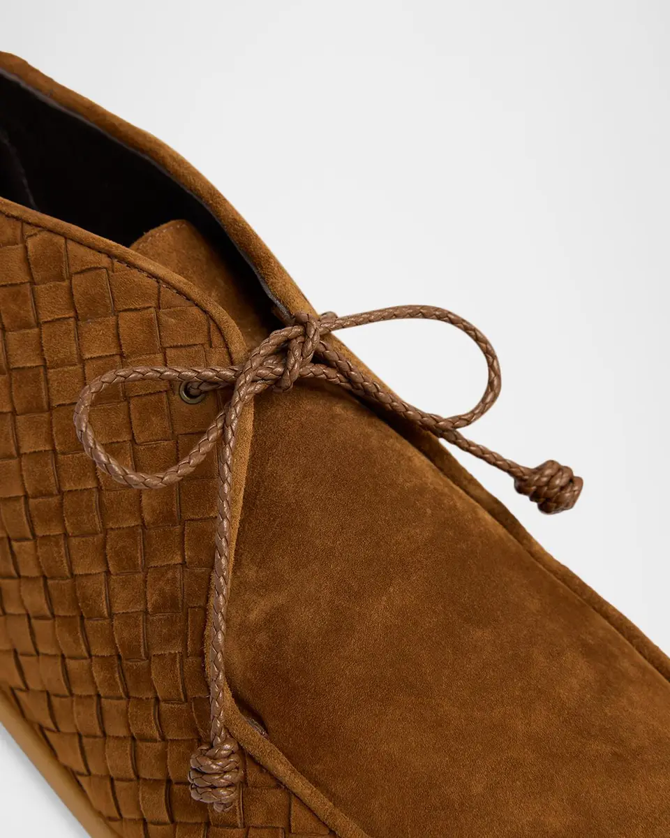 Bottega Veneta Men's Dawson Intrecciato Suede Ankle Boots | Thumbnail 5 Bottega Veneta Men's Dawson Intrecciato Suede Ankle Boots | Thumbnail 5