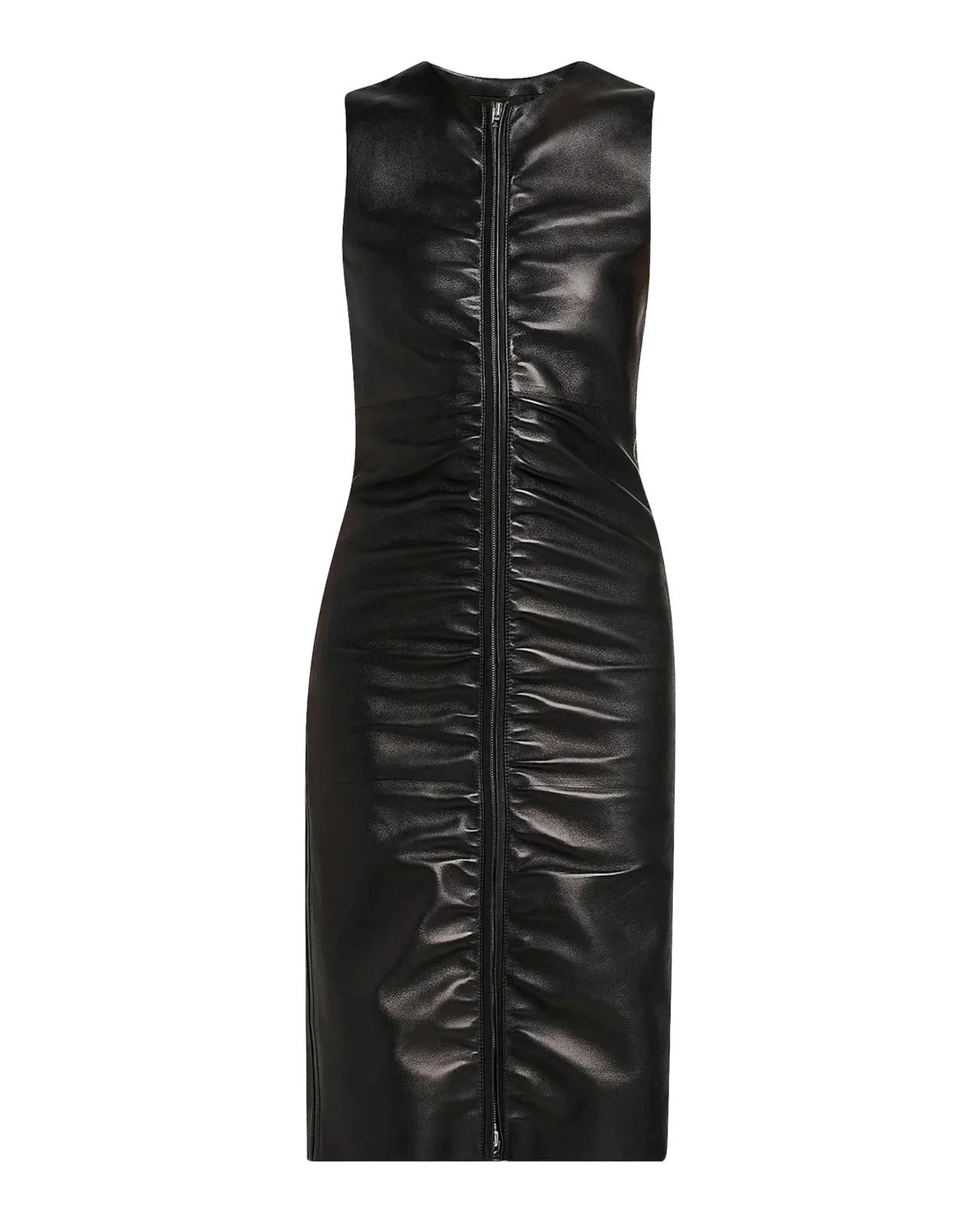 Lamb Leather Midi Dress