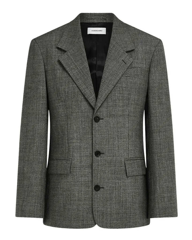 Ferragamo Men's Wool Mouline Single-Breasted Sport Coat | Image 1 Ferragamo Men's Wool Mouline Single-Breasted Sport Coat | Image 1
