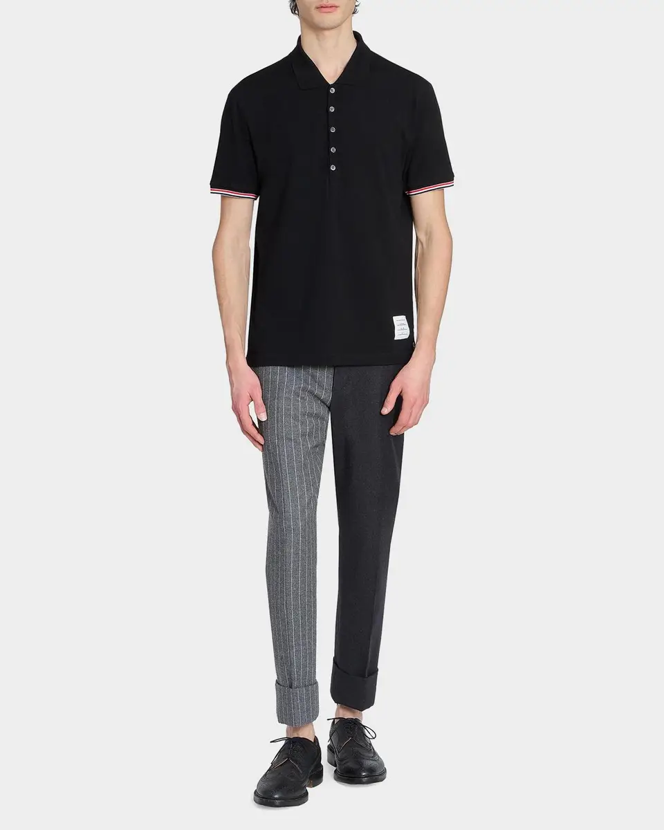 Thom Browne Men's RWB Tipping Wool Jersey Polo Shirt | Thumbnail 2 Thom Browne Men's RWB Tipping Wool Jersey Polo Shirt | Thumbnail 2