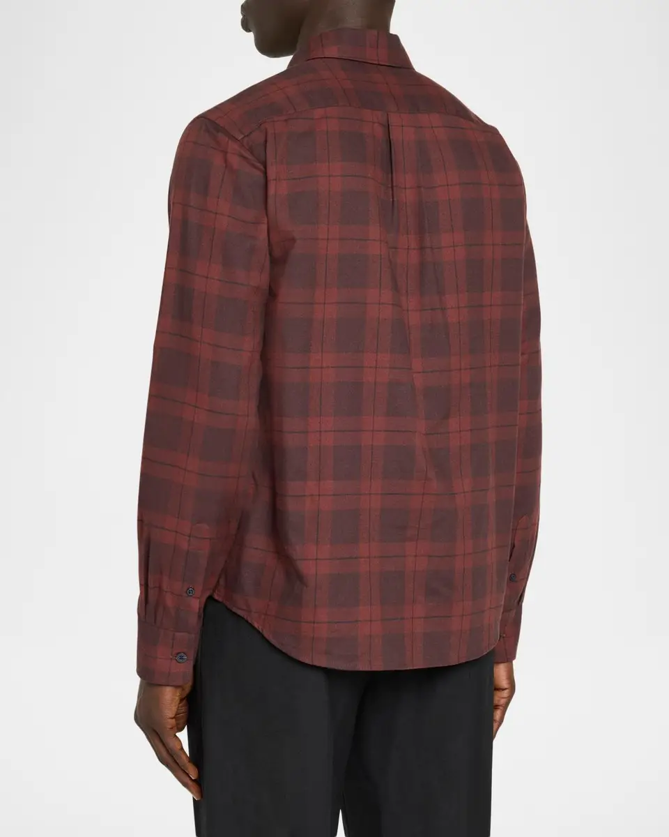Vince Men's Hamilton Plaid Long-Sleeve Polo Shirt | Thumbnail 3 Vince Men's Hamilton Plaid Long-Sleeve Polo Shirt | Thumbnail 3