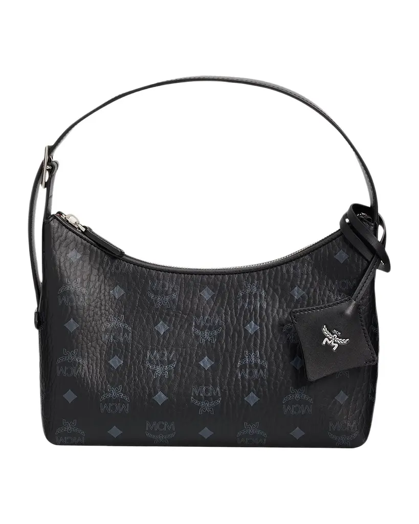 MCM Aren Small Leather Hobo Bag