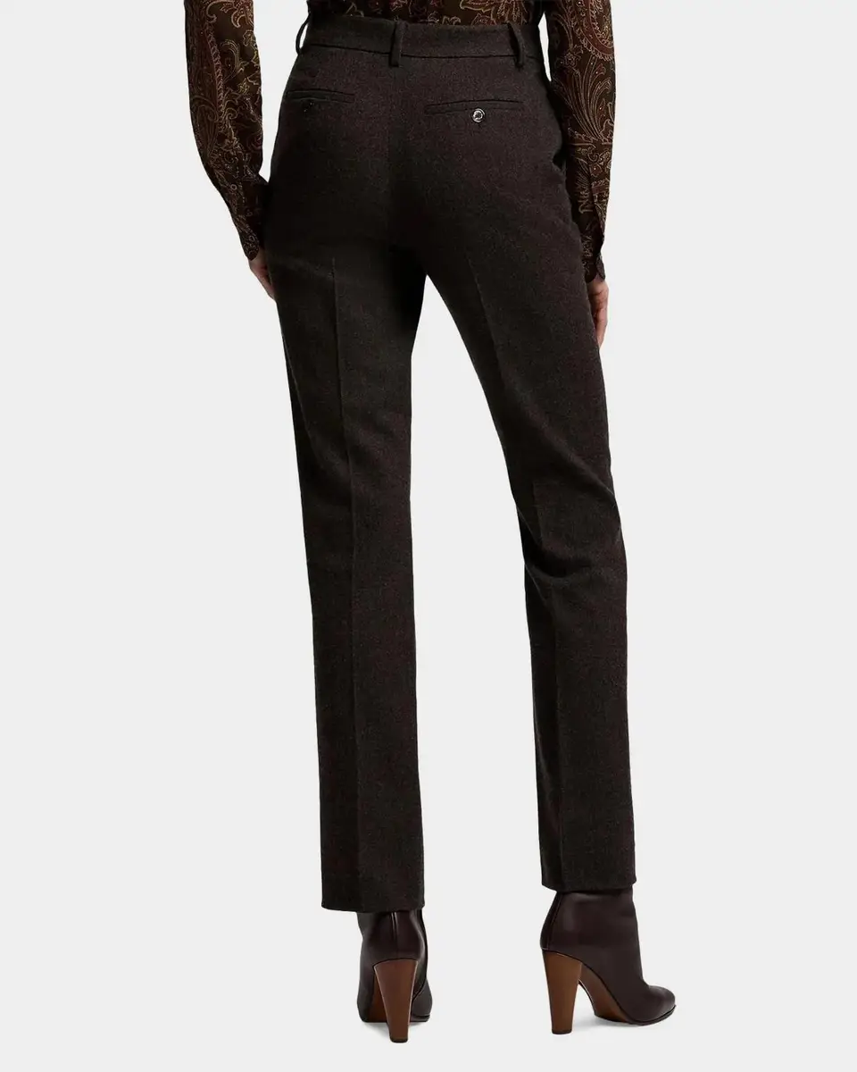 Ralph Lauren Collection Andrey Wool Herringbone Tapered-Leg Ankle Pants | Thumbnail 3