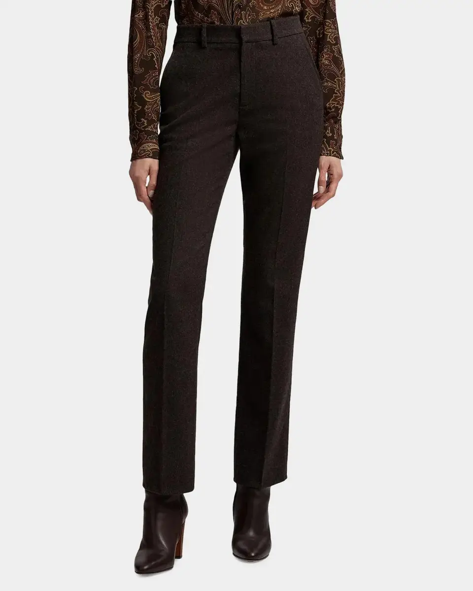 Ralph Lauren Collection Andrey Wool Herringbone Tapered-Leg Ankle Pants | Thumbnail 4