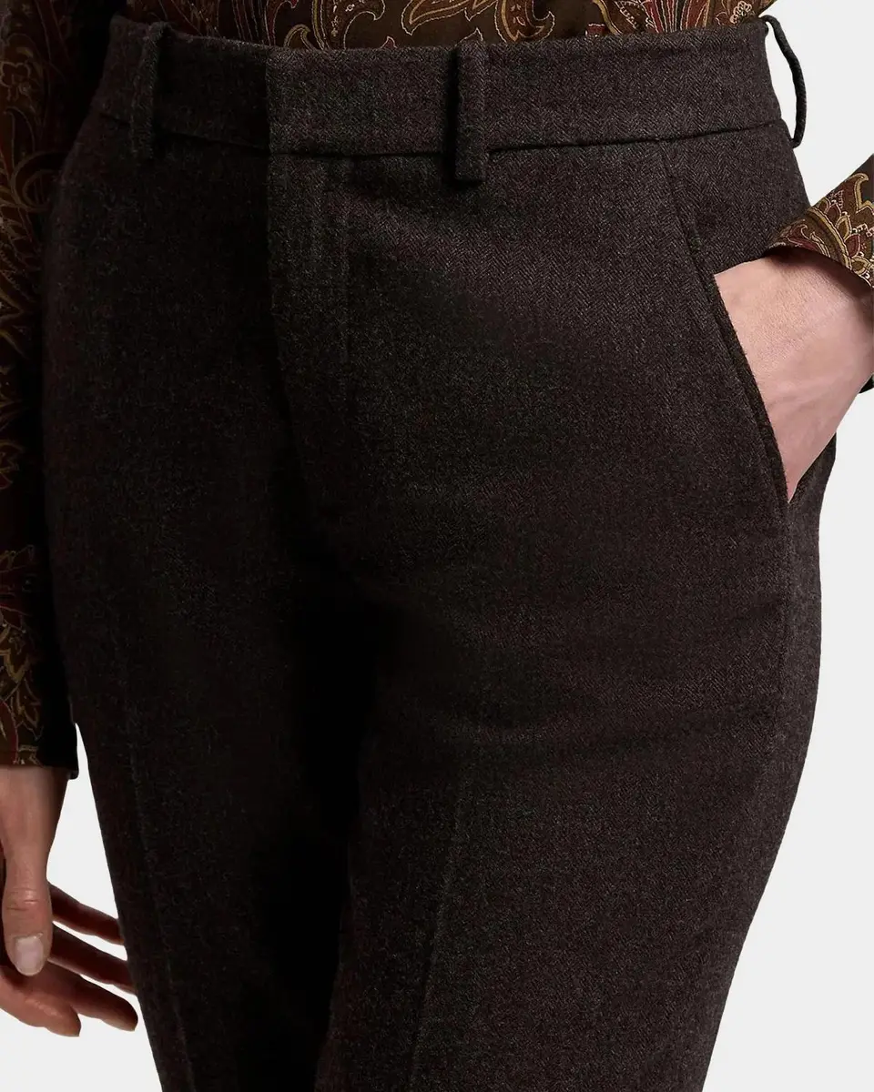 Ralph Lauren Collection Andrey Wool Herringbone Tapered-Leg Ankle Pants | Thumbnail 5