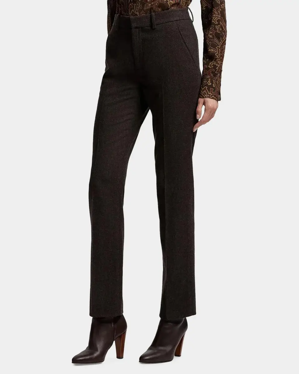 Ralph Lauren Collection Andrey Wool Herringbone Tapered-Leg Ankle Pants | Thumbnail 6