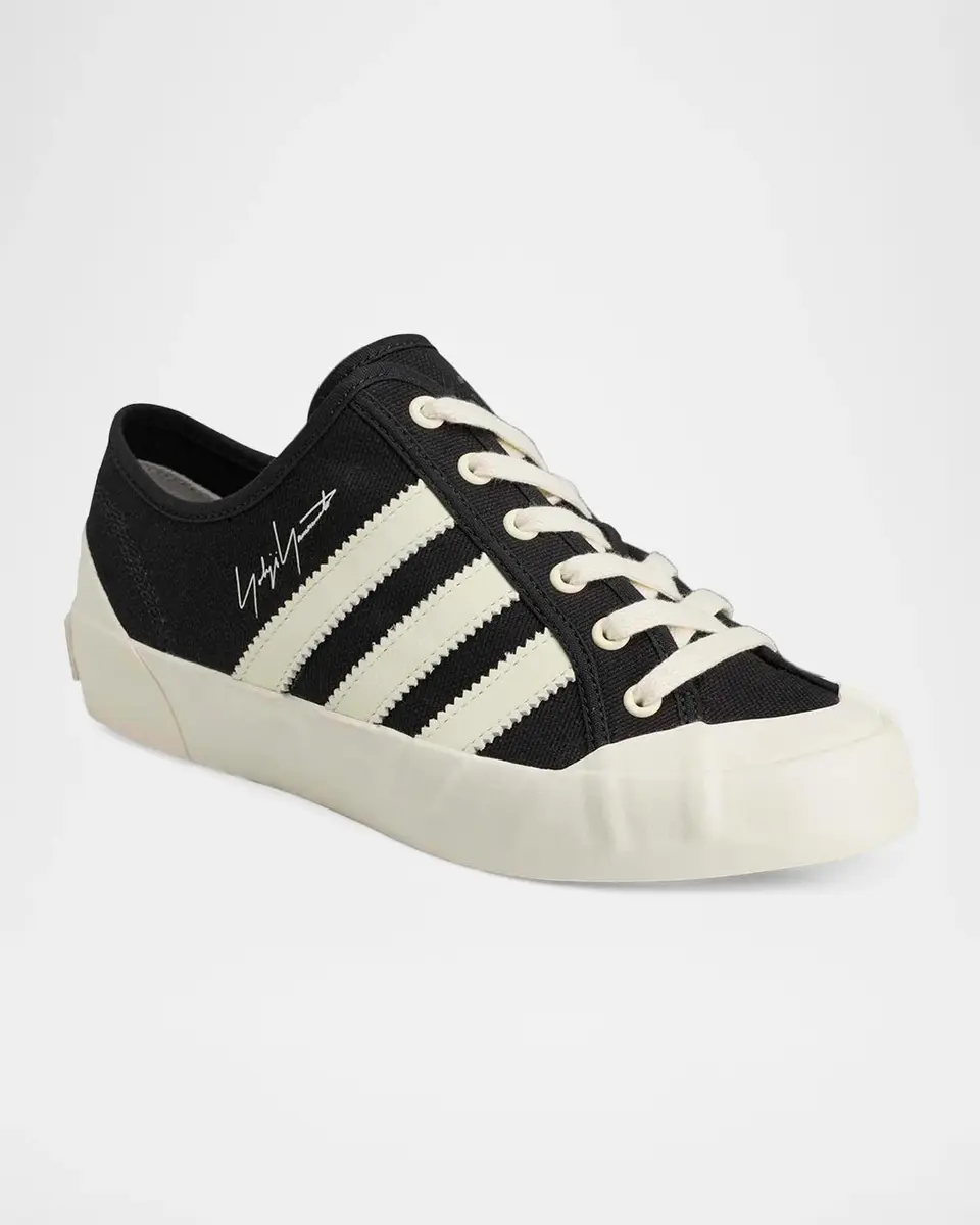 Y-3 Men's Adria Textile and Leather Low-Top Sneakers | Thumbnail 2