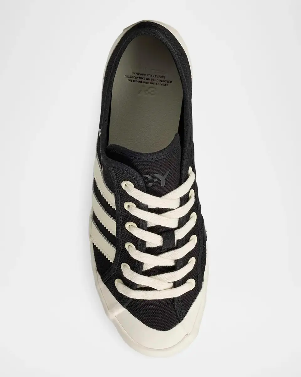 Y-3 Men's Adria Textile and Leather Low-Top Sneakers | Thumbnail 3