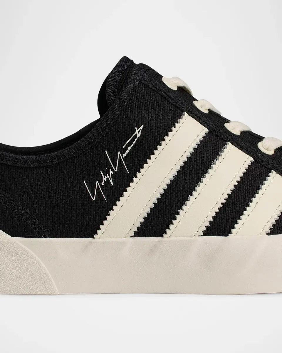 Y-3 Men's Adria Textile and Leather Low-Top Sneakers | Thumbnail 4