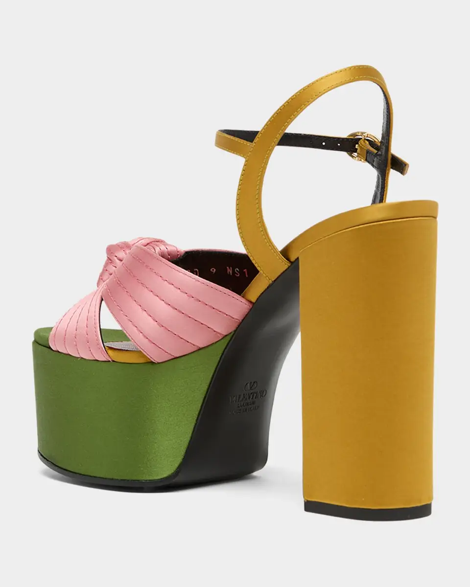 Valentino Garavani 125mm Crasher Platform Sandals in Satin | Thumbnail 4 Valentino Garavani 125mm Crasher Platform Sandals in Satin | Thumbnail 4
