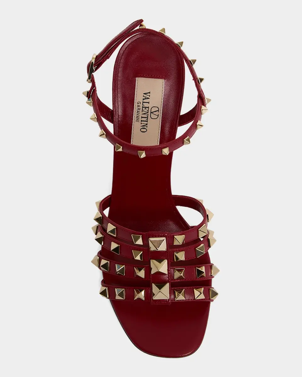 Valentino Garavani 100mm Rockstud Leather Ankle-Strap Sandals | Thumbnail 6 Valentino Garavani 100mm Rockstud Leather Ankle-Strap Sandals | Thumbnail 6