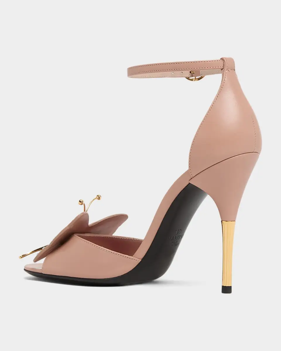Valentino Garavani Flutterby 105mm Leather Sandals | Thumbnail 3 Valentino Garavani Flutterby 105mm Leather Sandals | Thumbnail 3