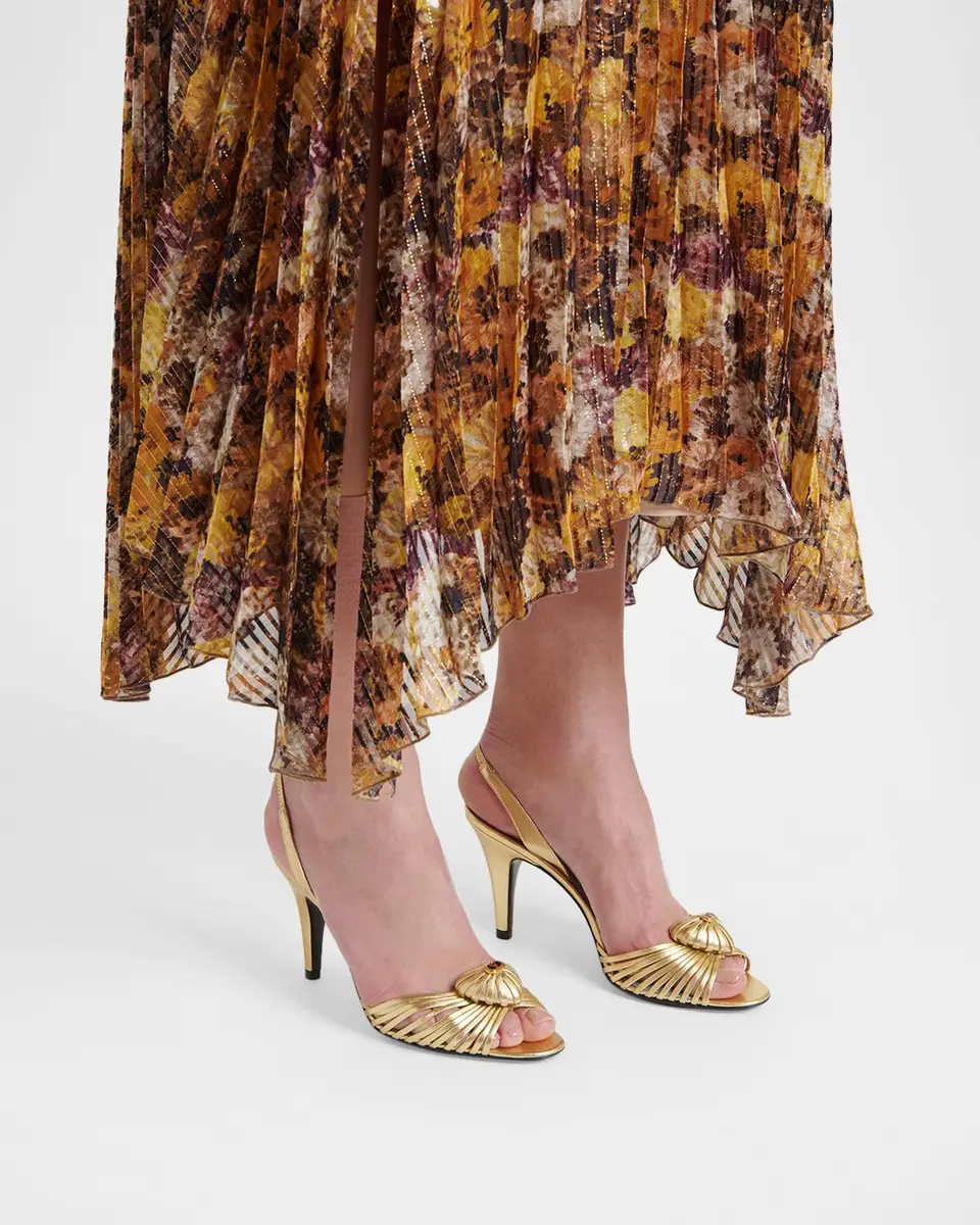 Valentino Garavani Coeur Royal 85mm Laminated Nappa Leather Slingback Sandals | Thumbnail 2