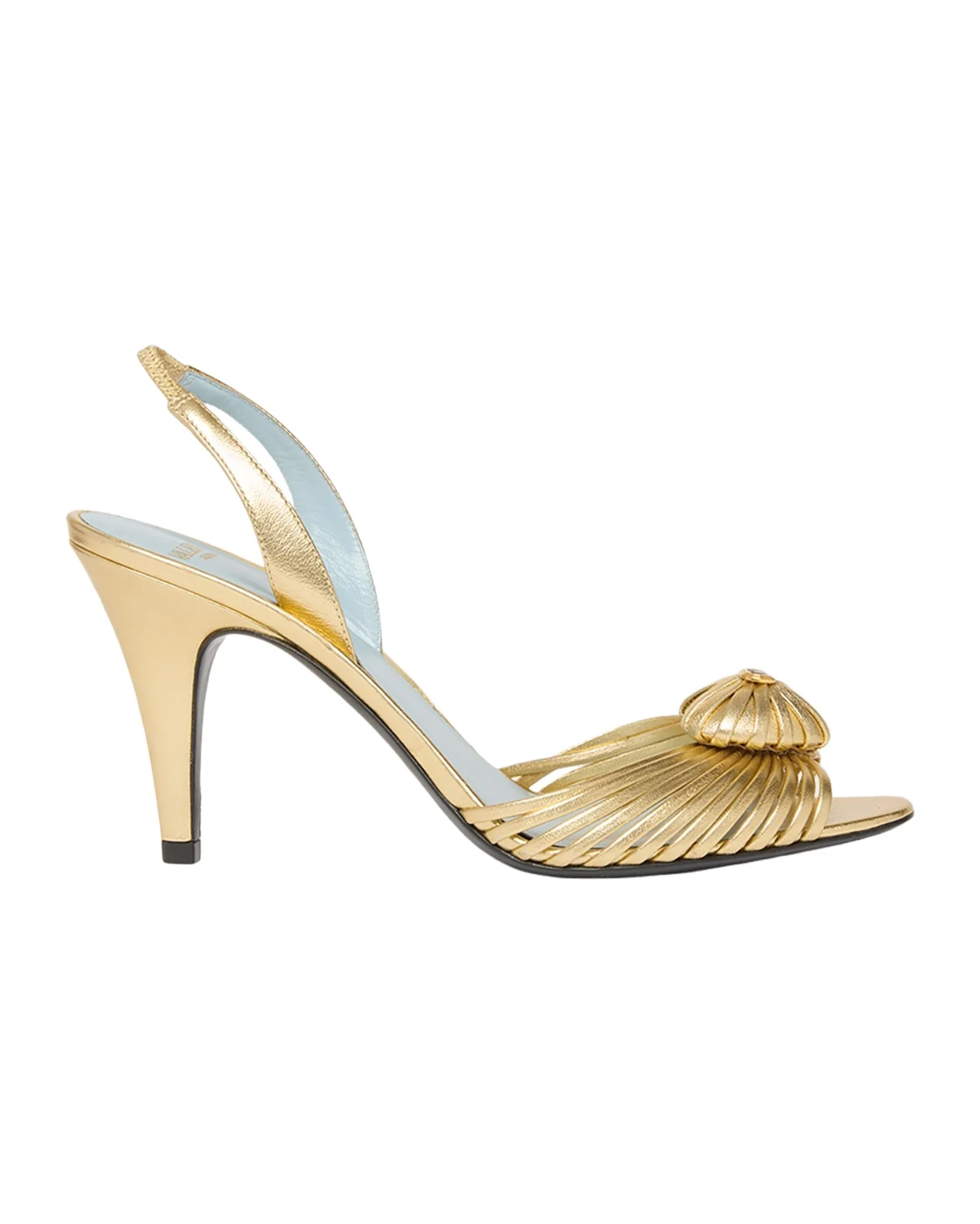 Valentino Garavani Coeur Royal 85mm Laminated Nappa Leather Slingback Sandals
