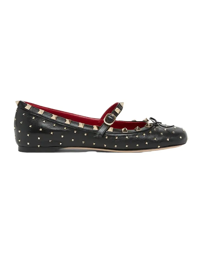 Valentino Garavani Rockstud Mary Jane Ballerina Flats | Image 1 Valentino Garavani Rockstud Mary Jane Ballerina Flats | Image 1