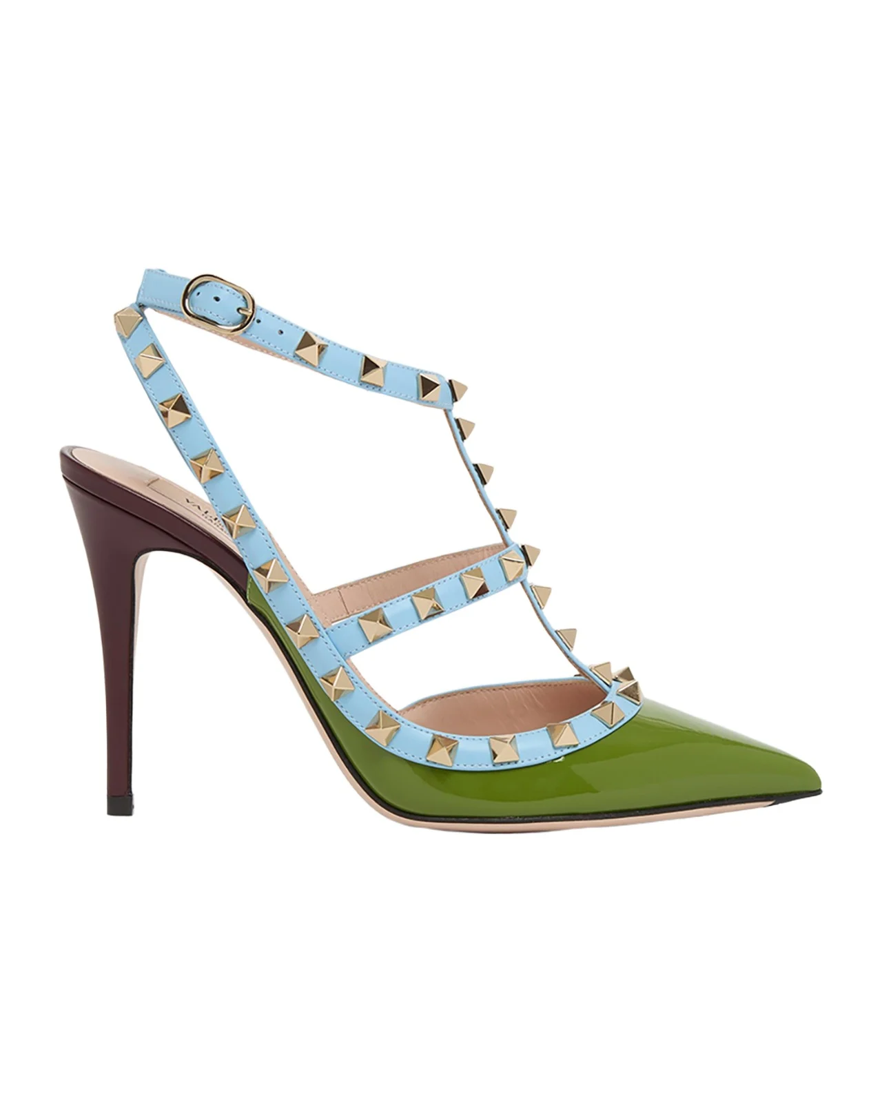 Rockstud 100mm Studded Leather Strappy Pumps
