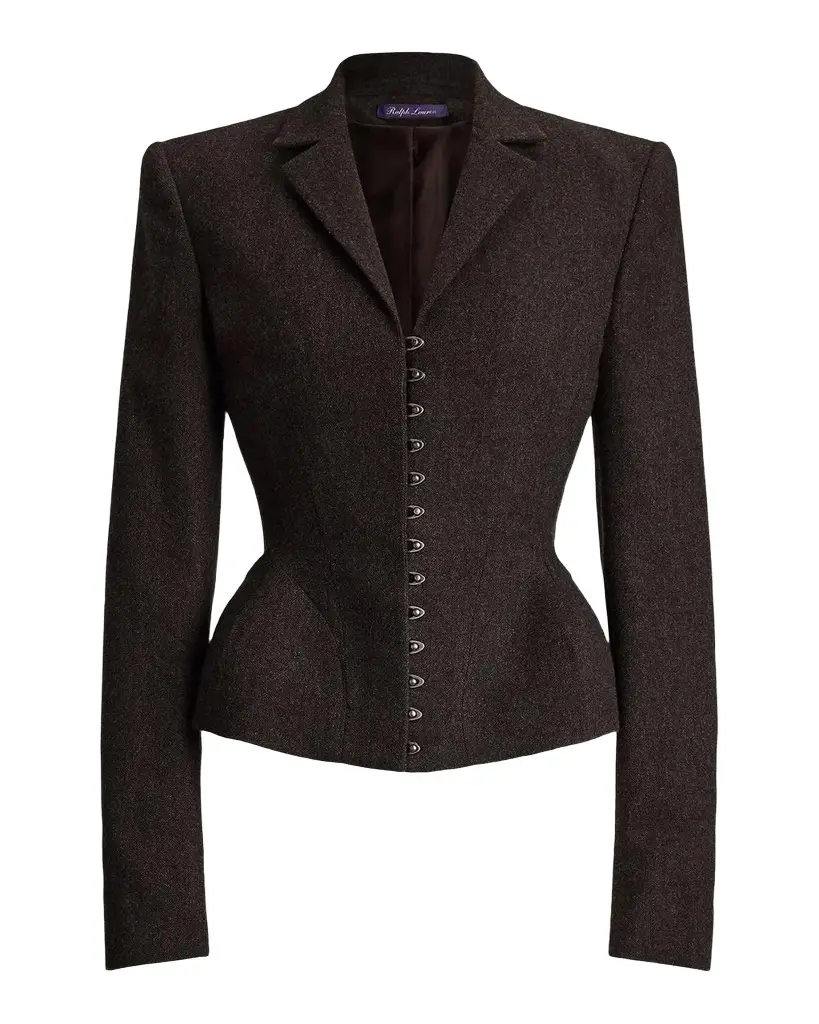 Ralph Lauren Collection Joleene Wool Herringbone Structured Jacket | Image 1 Ralph Lauren Collection Joleene Wool Herringbone Structured Jacket | Image 1
