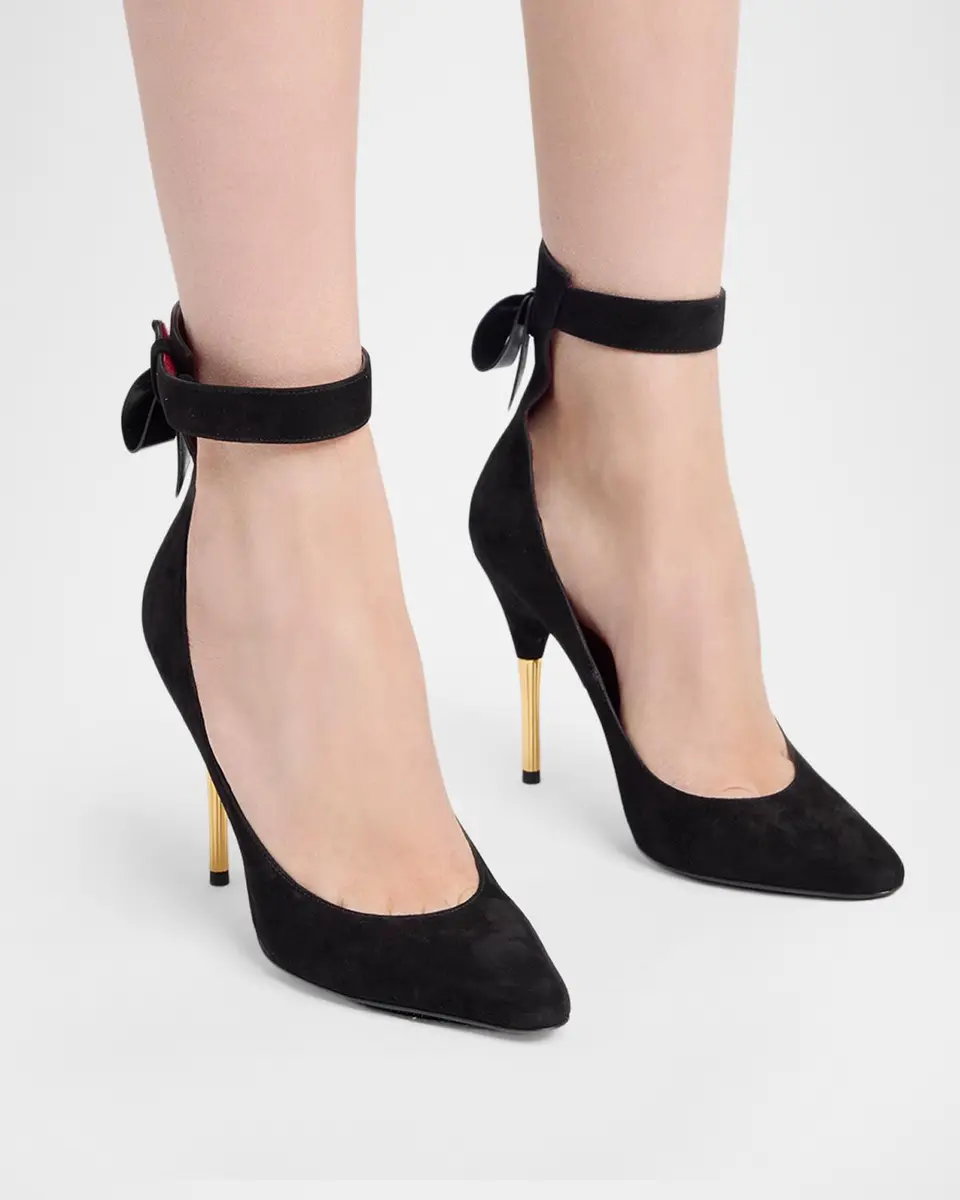 Valentino Garavani Leather Bow-Back Stiletto Pumps | Thumbnail 2 Valentino Garavani Leather Bow-Back Stiletto Pumps | Thumbnail 2