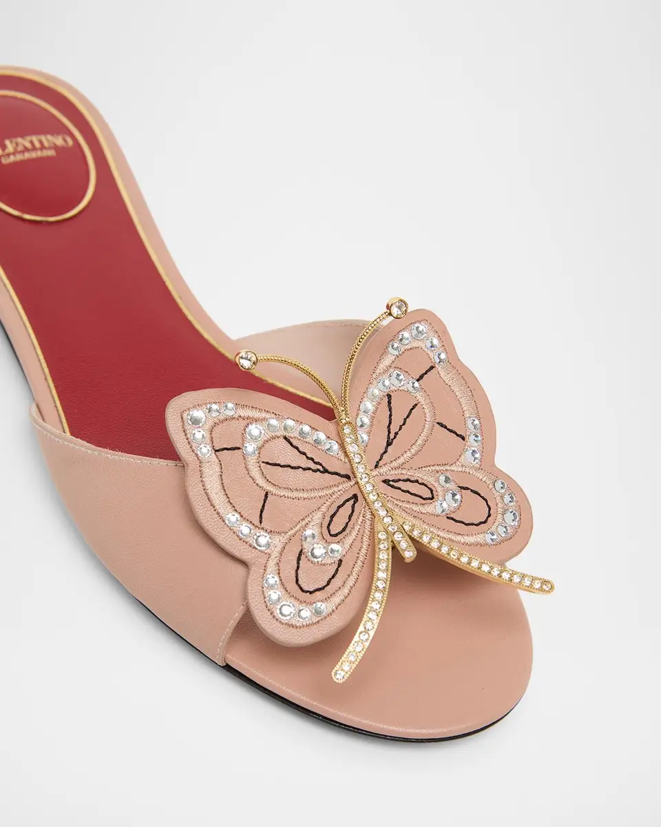 Valentino Garavani Flutterby Flat Slides | Thumbnail 5