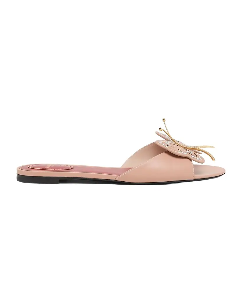 Valentino Garavani Flutterby Flat Slides | Image 1 Valentino Garavani Flutterby Flat Slides | Image 1