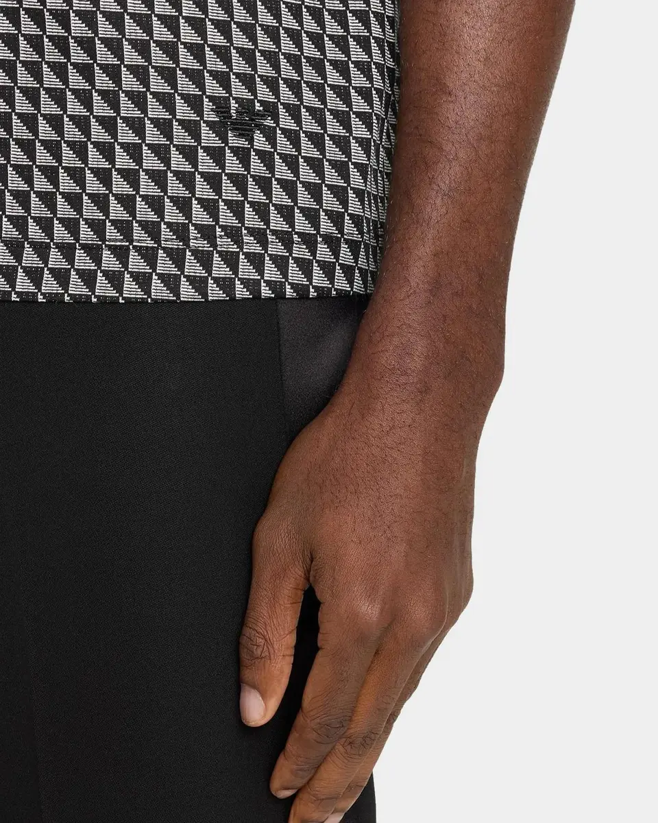 Emporio Armani Men's Geometric Jacquard Crewneck T-Shirt | Thumbnail 5 Emporio Armani Men's Geometric Jacquard Crewneck T-Shirt | Thumbnail 5