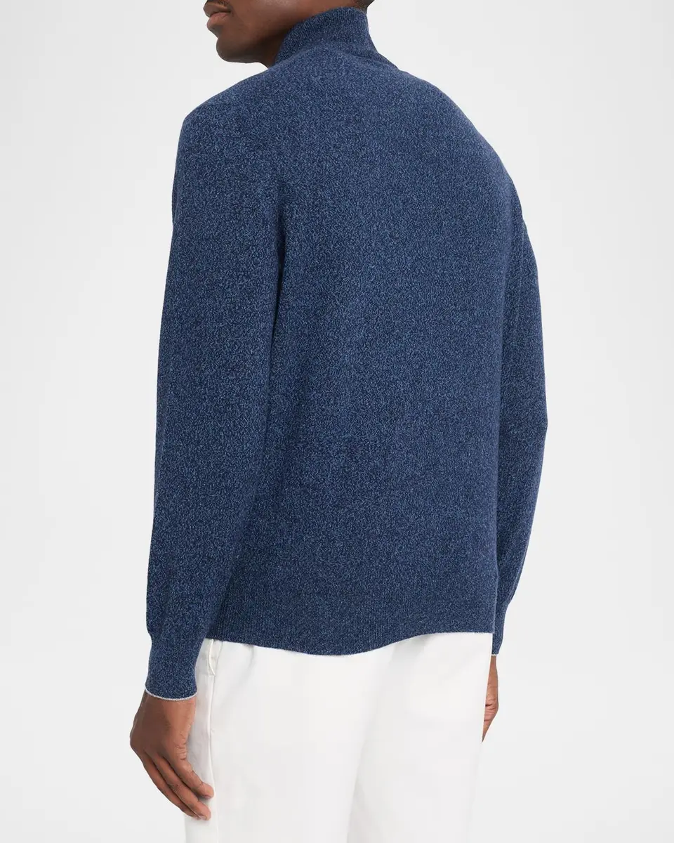 Brunello Cucinelli Men's Cashmere Mouline Quarter-Zip Sweater | Thumbnail 3