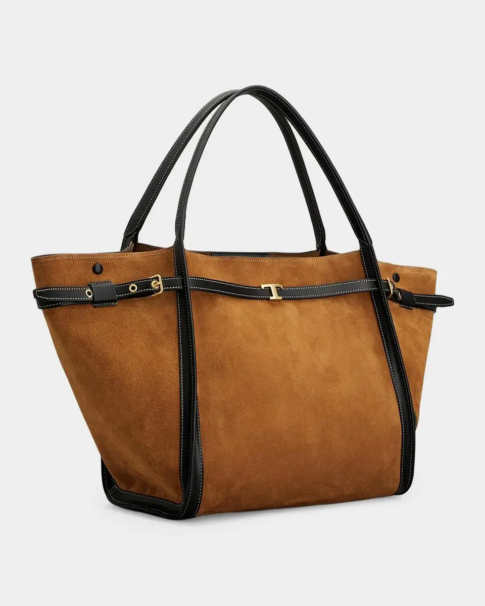 Tod's T Timeless Belted Suede Shopping Tote Bag | Thumbnail 2