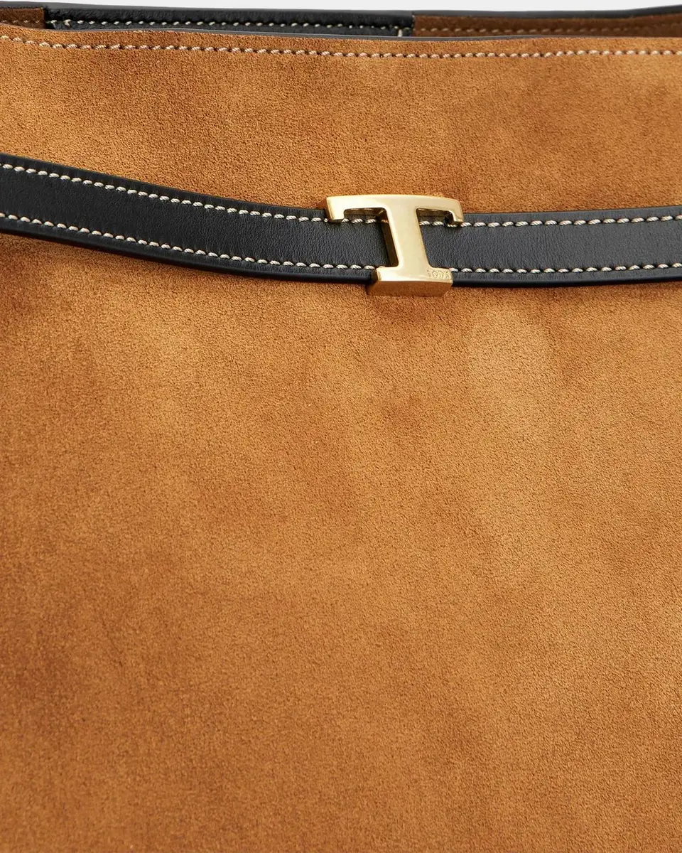 Tod's T Timeless Belted Suede Shopping Tote Bag | Thumbnail 3