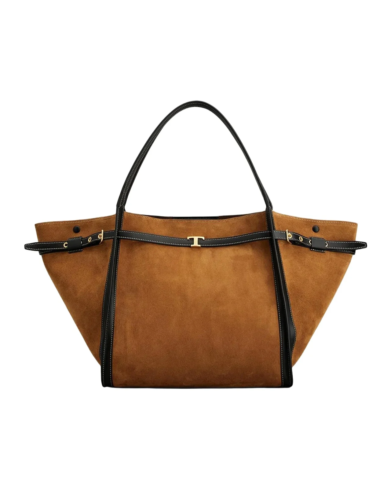 T Timeless Belted Suede Shopping Tote Bag T Timeless Belted Suede Shopping Tote Bag