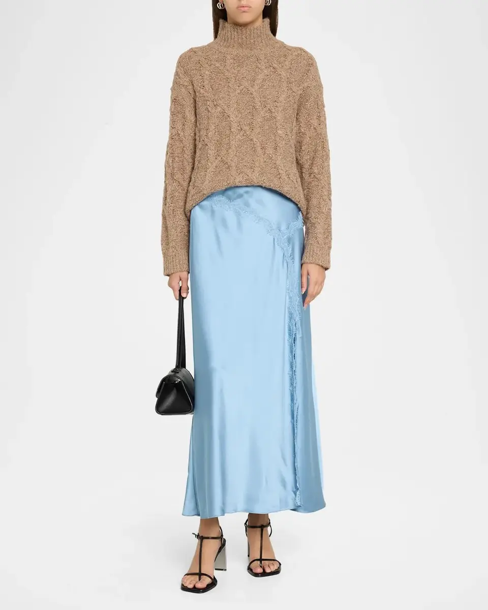 TANYA TAYLOR Opaline Cable-Knit Turtleneck Sweater | Thumbnail 2