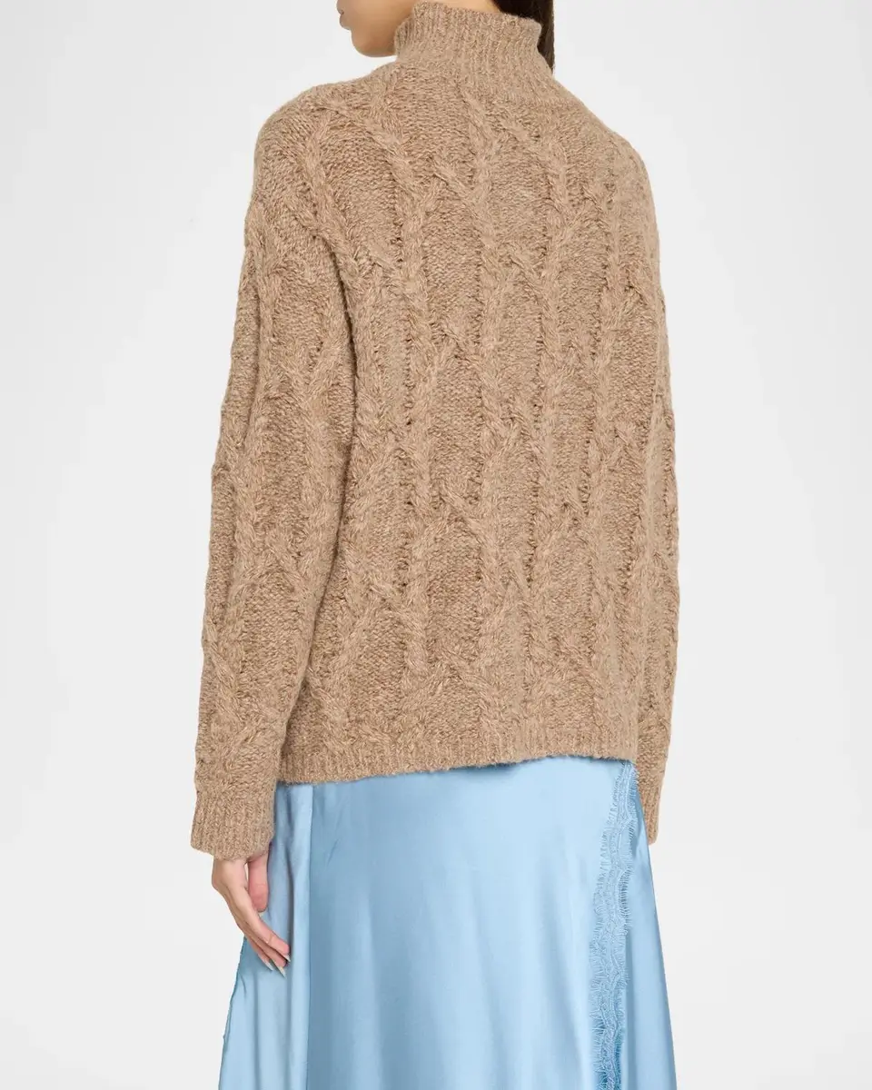 TANYA TAYLOR Opaline Cable-Knit Turtleneck Sweater | Thumbnail 3