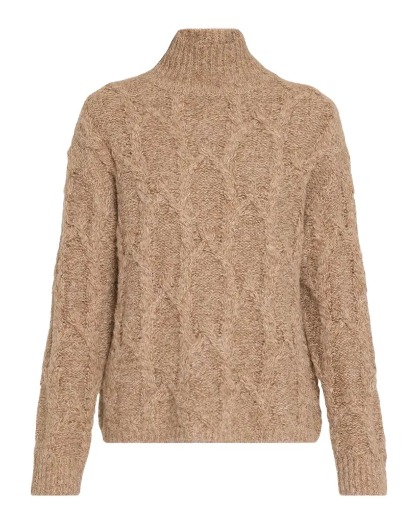 TANYA TAYLOR Opaline Cable-Knit Turtleneck Sweater