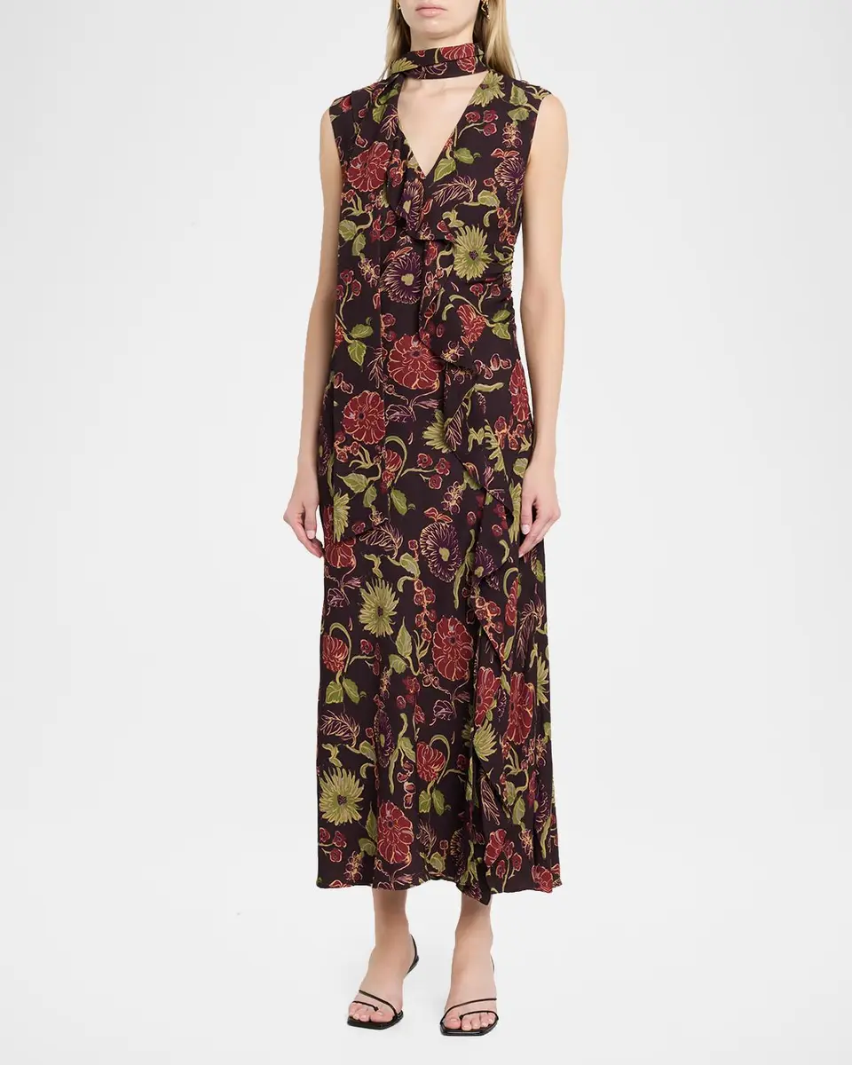 TANYA TAYLOR Amelia Sleeveless Floral Scarf Dress | Thumbnail 4