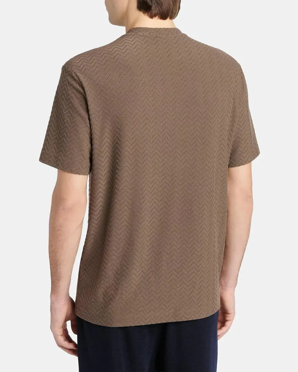 Giorgio Armani Men's Wool Textured Chevron Crewneck T-Shirt | Thumbnail 3 Giorgio Armani Men's Wool Textured Chevron Crewneck T-Shirt | Thumbnail 3