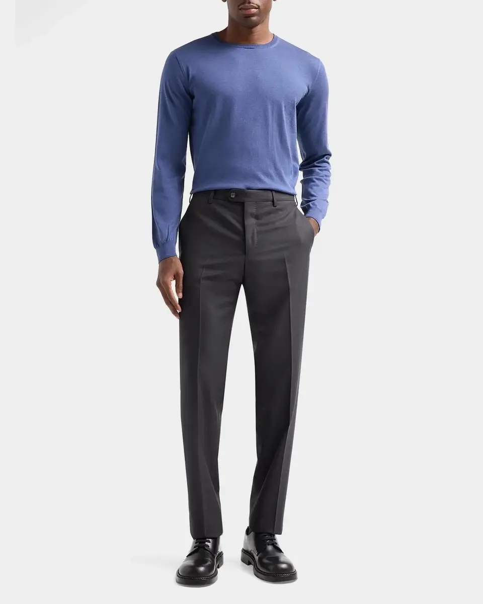 Giorgio Armani Men's Silk and Cotton Jersey Crewneck Sweater | Thumbnail 2