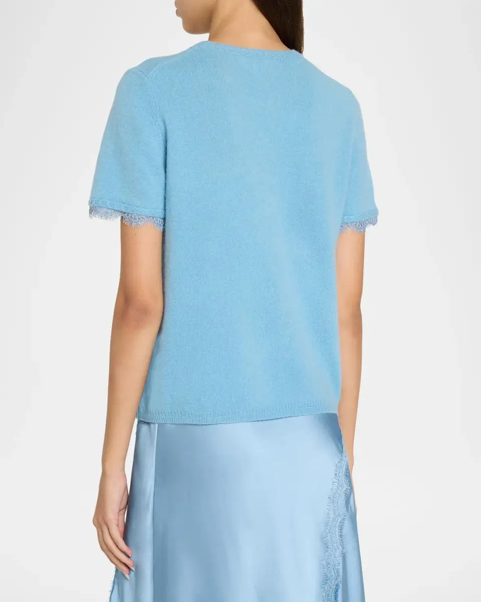 TANYA TAYLOR Dailey Cashmere Short-Sleeve Sweater | Thumbnail 3