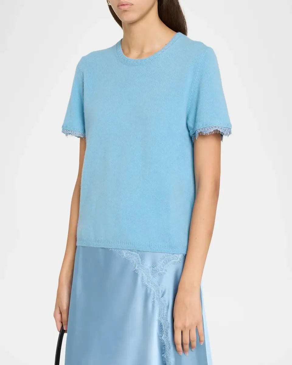 TANYA TAYLOR Dailey Cashmere Short-Sleeve Sweater | Thumbnail 4