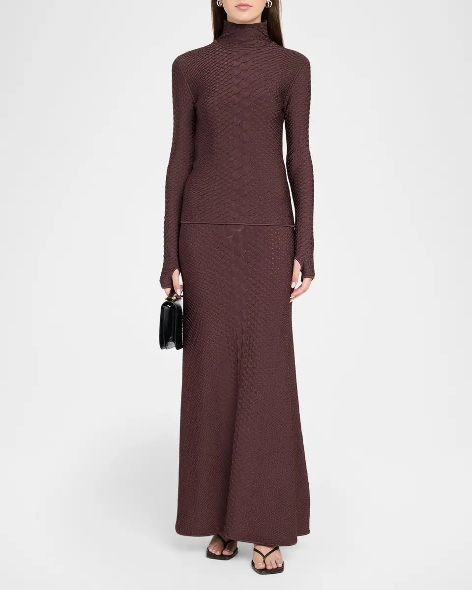 Adam Lippes Sitara Viscose Knit Turtleneck Top | Thumbnail 2 Adam Lippes Sitara Viscose Knit Turtleneck Top | Thumbnail 2